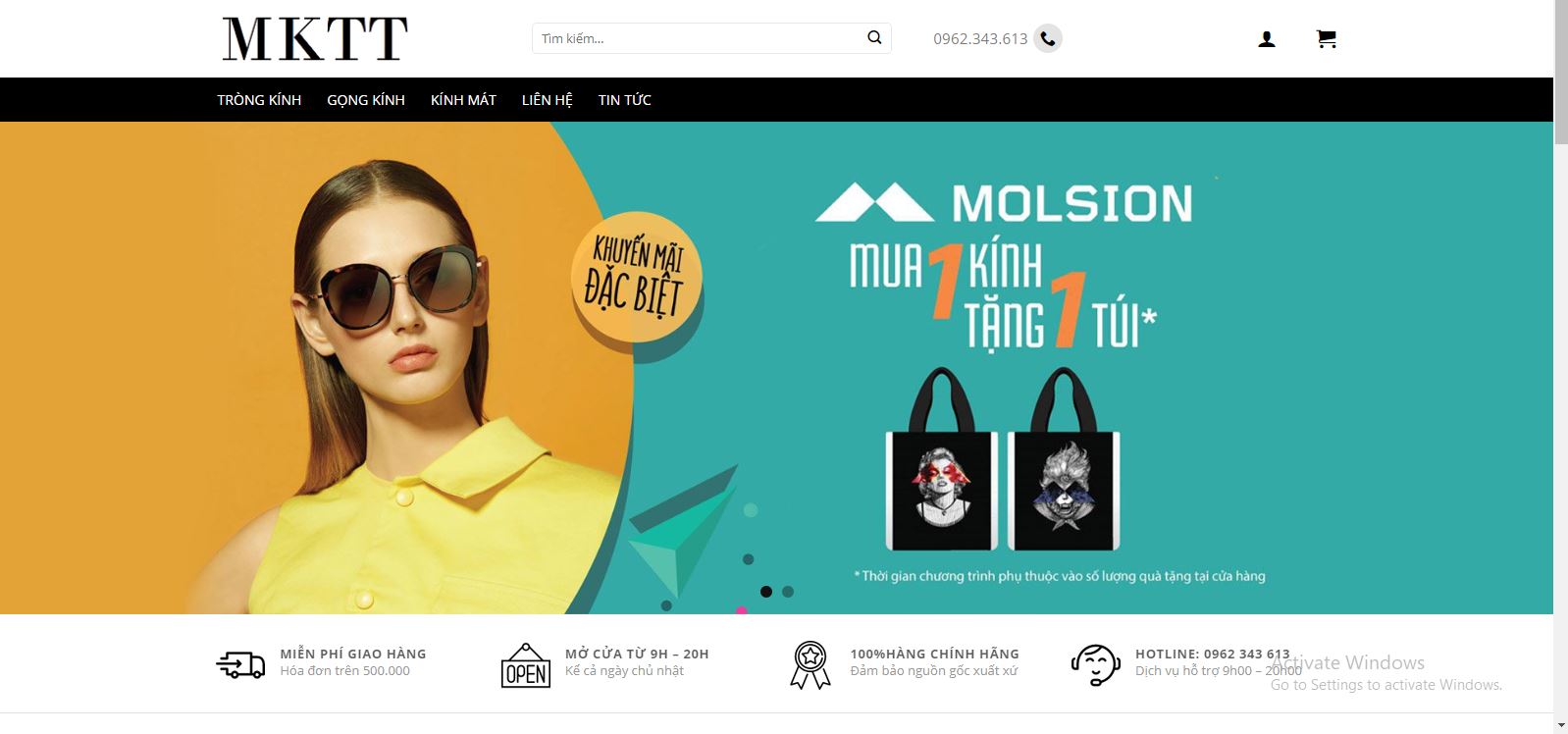 mãu website matkinhthoitrang.com.vn