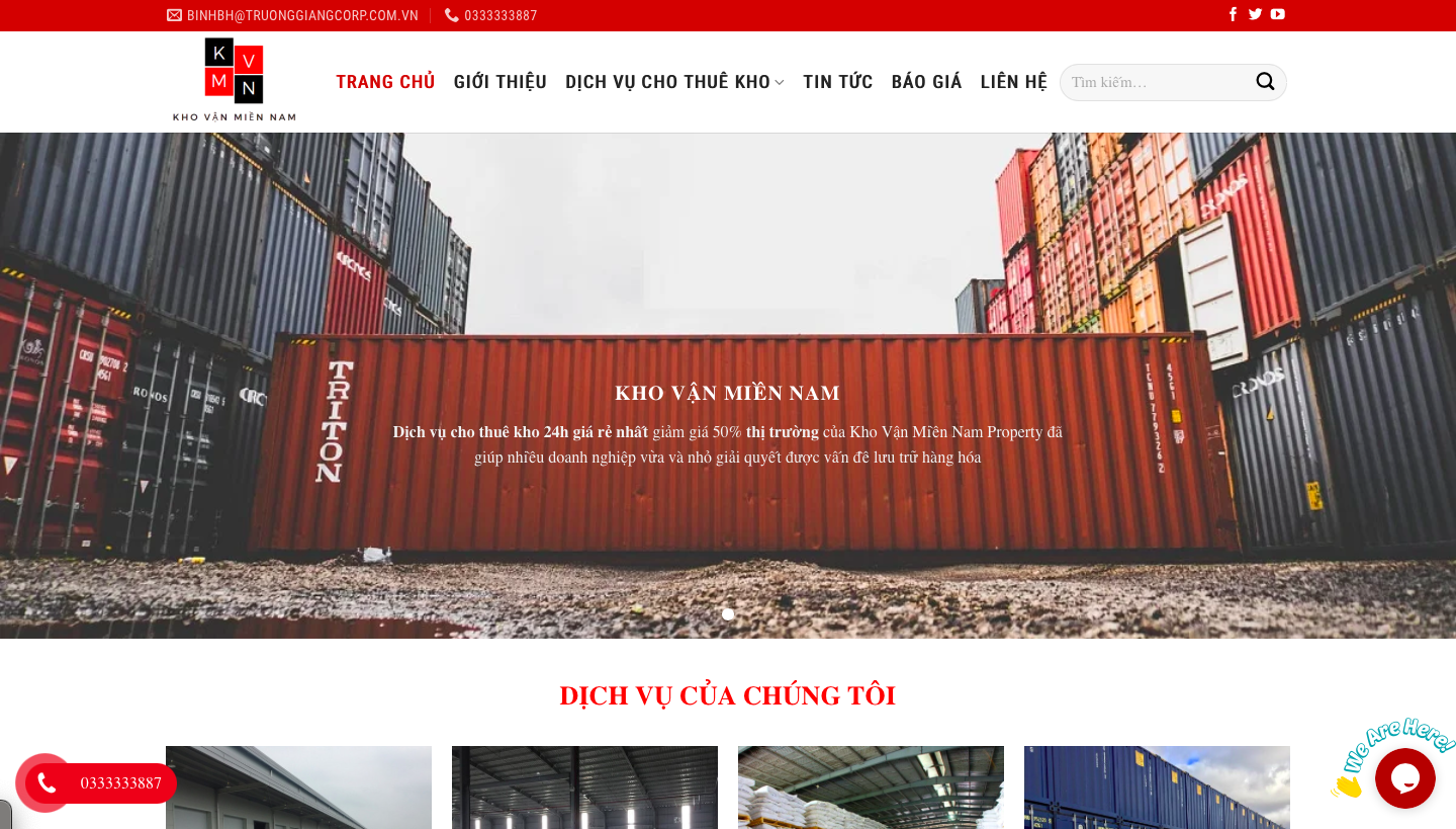 Website về cho thuê kho lạnh, container di động, … được thiết kế bởi WifiM