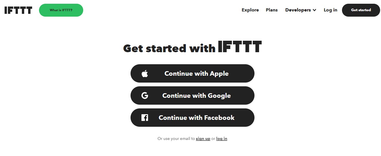 Cách tạo tài khoản IFTTT
