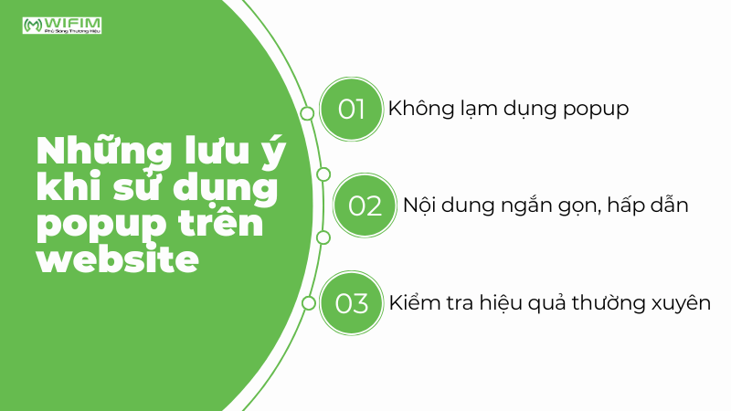 Những lưu ý khi sử dụng popup trên website