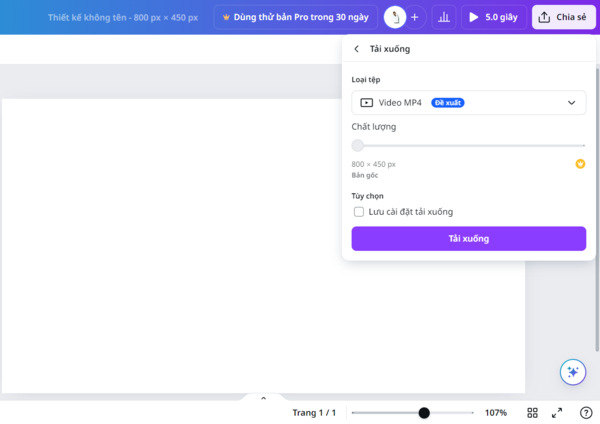 Giao diện tải xuống trong Canva Giao diện tải xuống trong Canva