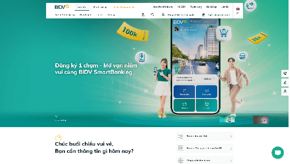 Website ngân hàng BIDV
