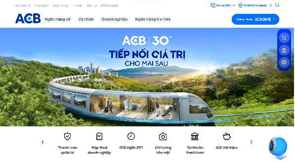 Website ngân hàng ACB