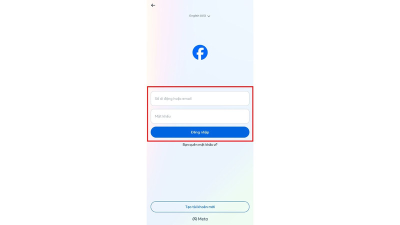 Bước 1: Đăng nhập vào tài khoản Facebook.