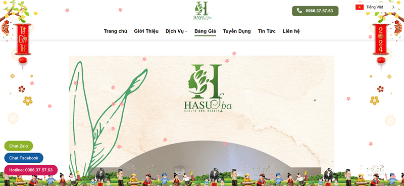 Bảng giá Hasu Spa Bảng giá Hasu Spa