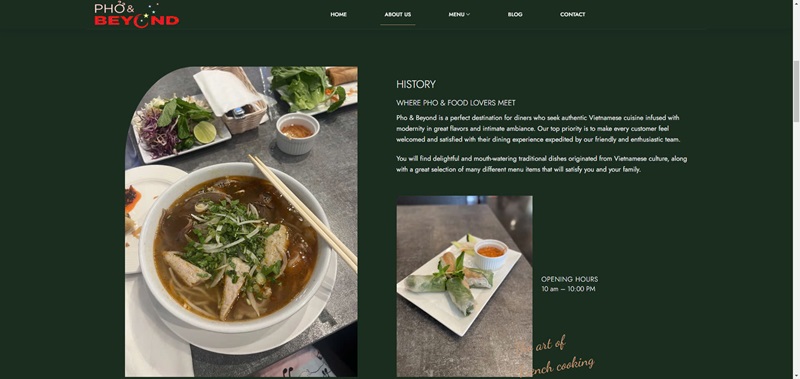 Giới thiệu lịch sửa Phở & Beyond Giới thiệu lịch sửa Phở & Beyond