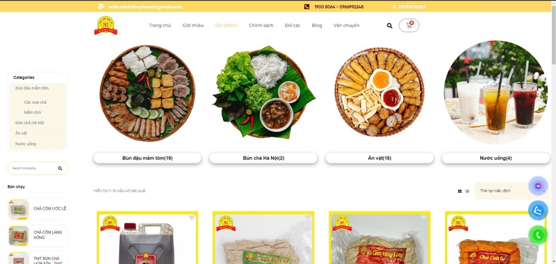 Menu món ăn Minh thuy foods Menu món ăn Minh thuy foods