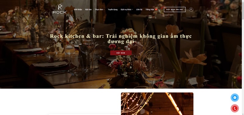 Trang chủ website nhà hàng Rock kitchen & bar Trang chủ website nhà hàng Rock kitchen & bar