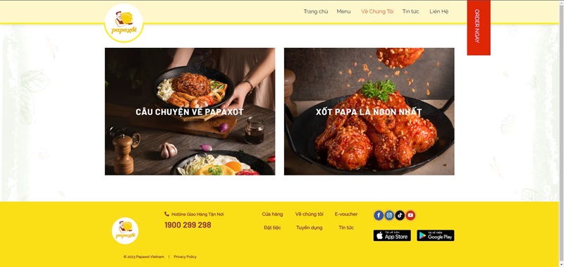 Trang thông tin lịch sử của nhà hàng Trang thông tin lịch sử của nhà hàng