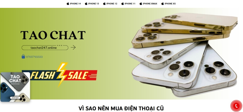 Trang chủ của cửa hàng điện thoại cũ Tao Chat Trang chủ của cửa hàng điện thoại cũ Tao Chat