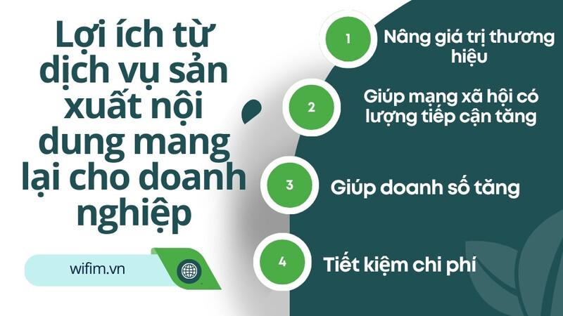 Lợi ích khi sử dụng dịch vụ sản xuất nội dung