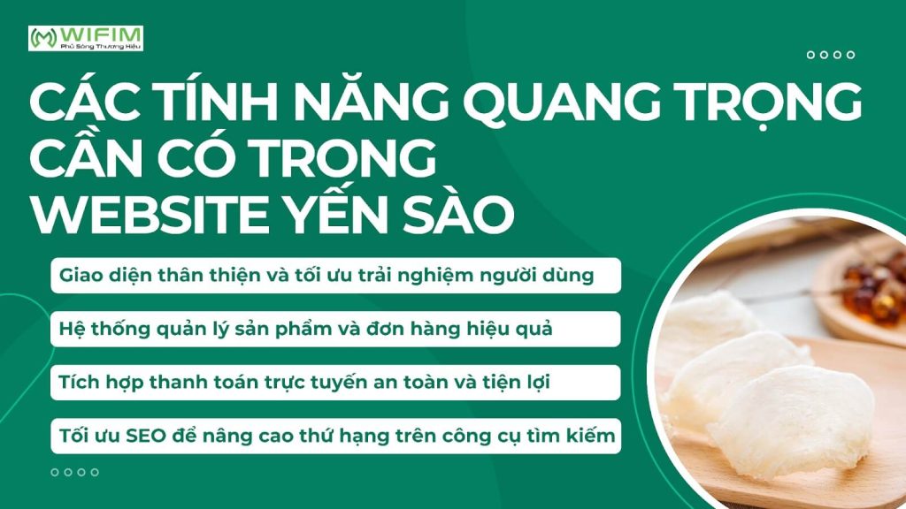 Các tính năng quan trọng cần có trong website yến sào Các tính năng quan trọng cần có trong website yến sào