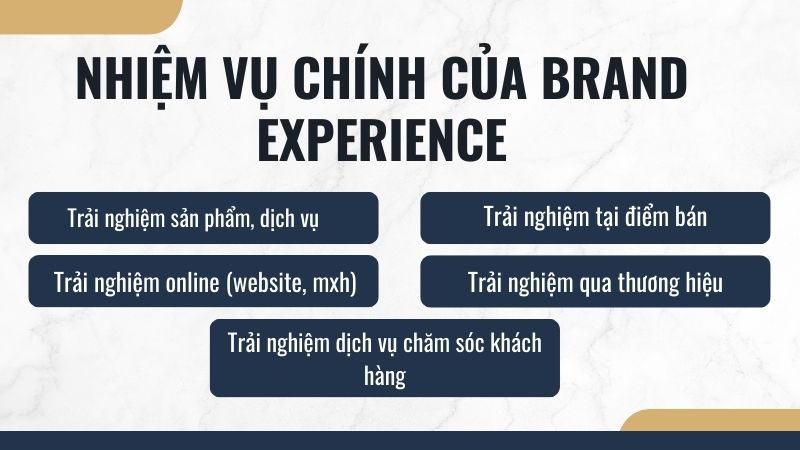 Nhiệm vụ chính của brand experience Nhiệm vụ chính của brand experience
