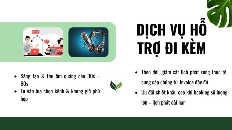 Các dịch vụ hỗ trợ đi kèm