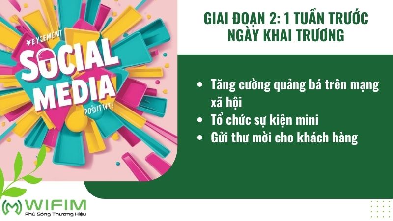 Giai đoạn 2: 1 tuần trước ngày khai trương Giai đoạn 2: 1 tuần trước ngày khai trương