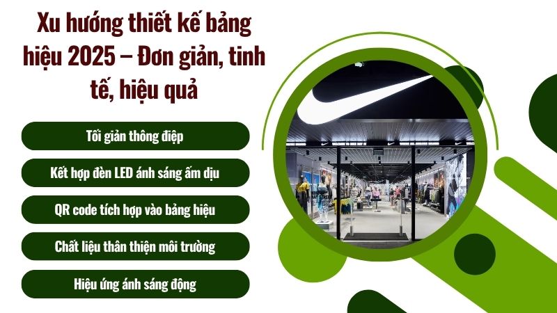 Xu hướng thiết kế bảng hiệu 2025 – Đơn giản, tinh tế, hiệu quả Xu hướng thiết kế bảng hiệu 2025 – Đơn giản, tinh tế, hiệu quả