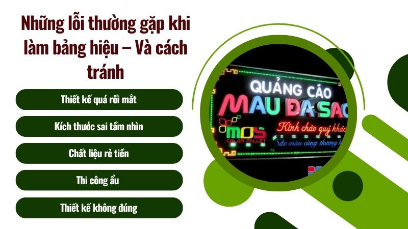 Những lỗi thường gặp khi làm bảng hiệu Những lỗi thường gặp khi làm bảng hiệu