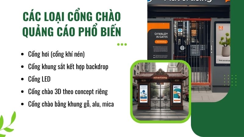 Các loại cổng chào quảng cáo phổ biến Các loại cổng chào quảng cáo phổ biến