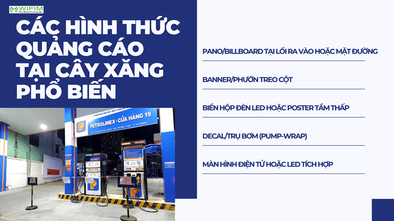 Các hình thức quảng cáo tại cây xăng phổ biến Các hình thức quảng cáo tại cây xăng phổ biến