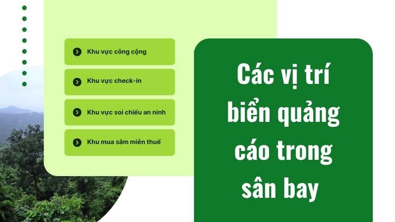 Các vị trí biển quảng cáo trong sân bay Các vị trí biển quảng cáo trong sân bay