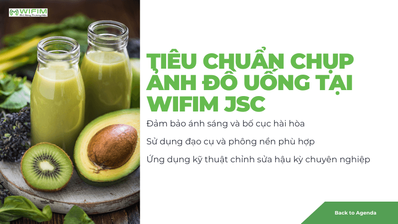 Tiêu chuẩn chụp ảnh đồ uống tại WIFIM JSC