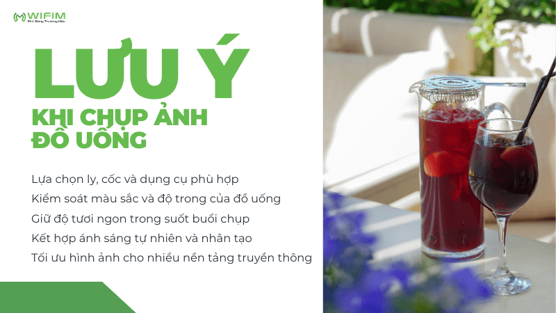 Lưu ý khi chụp ảnh đồ uống