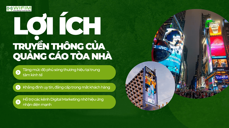 Lợi ích truyền thông của quảng cáo tòa nhà Lợi ích truyền thông của quảng cáo tòa nhà