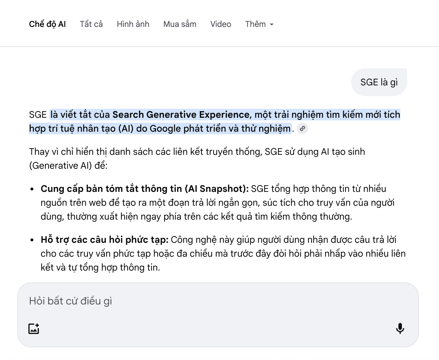 Khả năng hội thoại (Conversational Mode) Khả năng hội thoại (Conversational Mode)