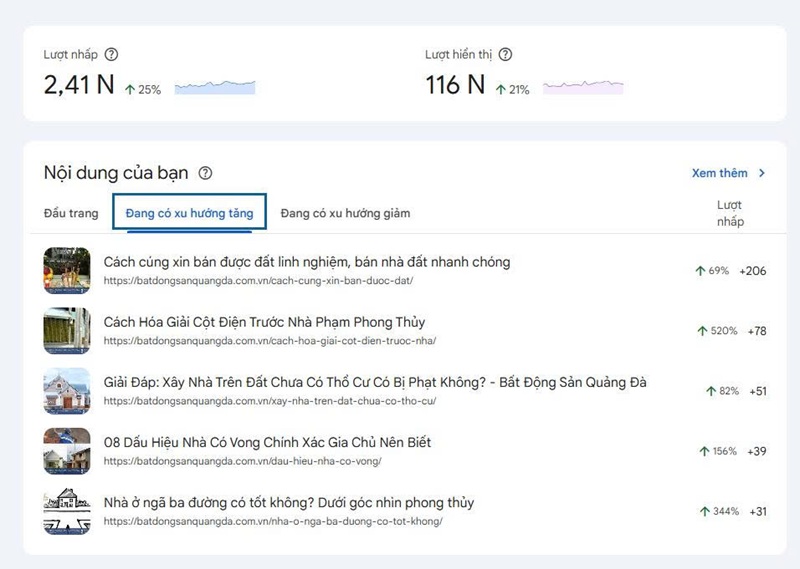 Liên tục theo dõi các chỉ số website