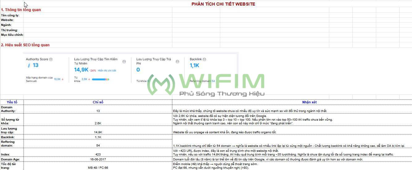 Phân tích website và đối thủ cạnh tranh
