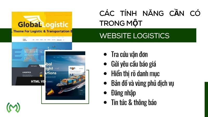 Các tính năng cần có trong một website logistics Các tính năng cần có trong một website logistics