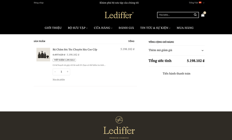 Trang giỏ hàng & thanh toán