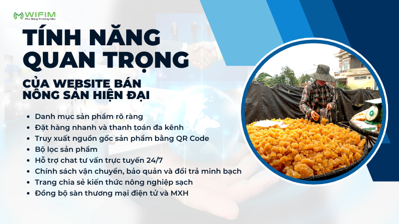 Tính năng quan trọng của website bán nông sản hiện đại