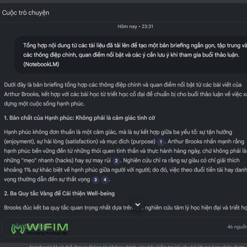 Tạo tài liệu briefing ngắn gọn