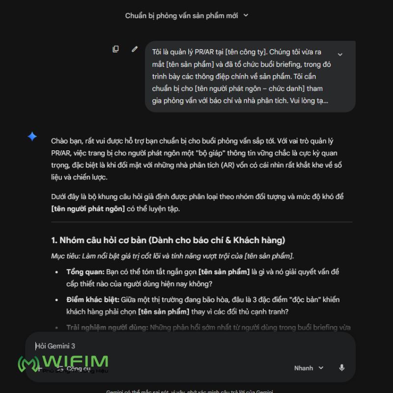 Xây dựng câu hỏi phỏng vấn và talking points