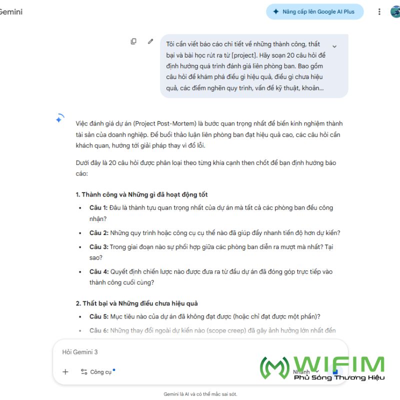 Trường hợp sử dụng: Tạo báo cáo tổng kết dự án