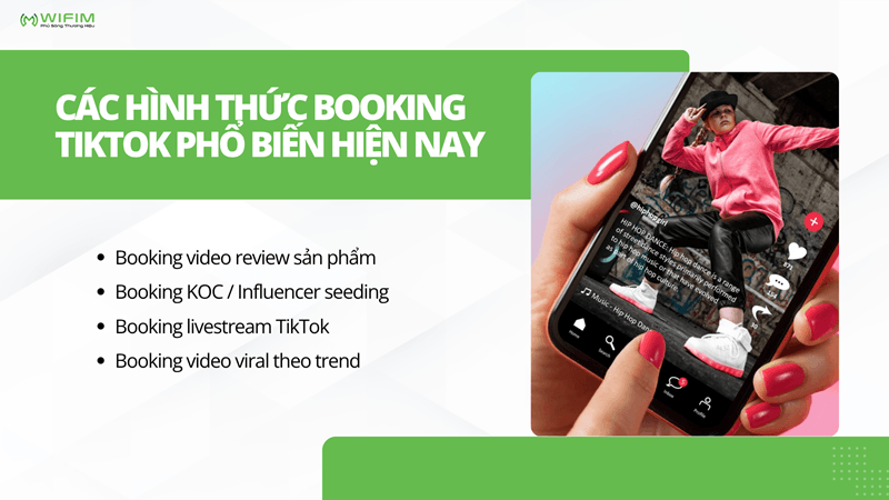Các hình thức booking TikTok phổ biến hiện nay
