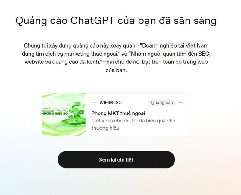 Dịch vụ quảng cáo chatgpt Dịch vụ quảng cáo chatgpt